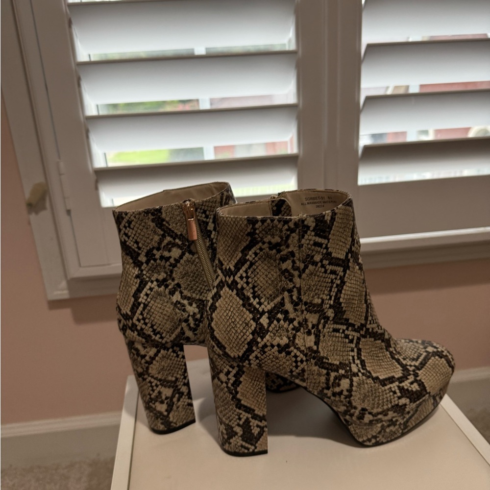BAMBOO Snakeskin Heeled Boots